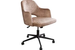 Bürostuhl PARIS - Samt schwarz Armlehnen Drehstuhl Höhenverstellbar ^ riess-ambiente Discount