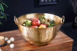 riess-ambiente Deko Schale ORIENT - 40cm Metall Hammerschlag Design Handgearbeitet gold Outlet