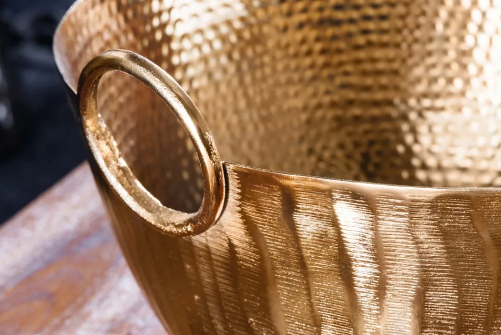 riess-ambiente Deko Schale ORIENT - 40cm Metall Hammerschlag Design Handgearbeitet gold Outlet
