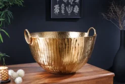 riess-ambiente Deko Schale ORIENT - 40cm Metall Hammerschlag Design Handgearbeitet gold Outlet