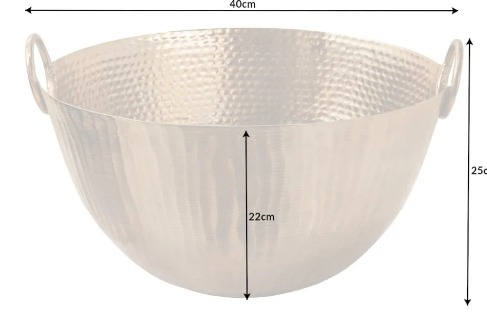 riess-ambiente Deko Schale ORIENT - 40cm Metall Hammerschlag Design Handgearbeitet gold Outlet