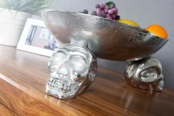 Obstschale SKULL - 35cm Aluminium Totenkopf Schale ^ riess-ambiente Discount