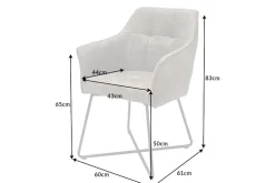 Stuhl LOFT - Microfaser vintage taupe mit Armlehne ^ riess-ambiente Clearance