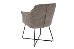 Stuhl LOFT - Microfaser vintage taupe mit Armlehne ^ riess-ambiente Clearance