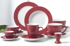 Ritzenhoff & Breker Espressotassen und -untertassen Doppio 80 ml 6er Set Rot Discount