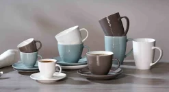 Ritzenhoff & Breker Espressountertassen Suomi ø 11,5 cm 6er Set Braun New