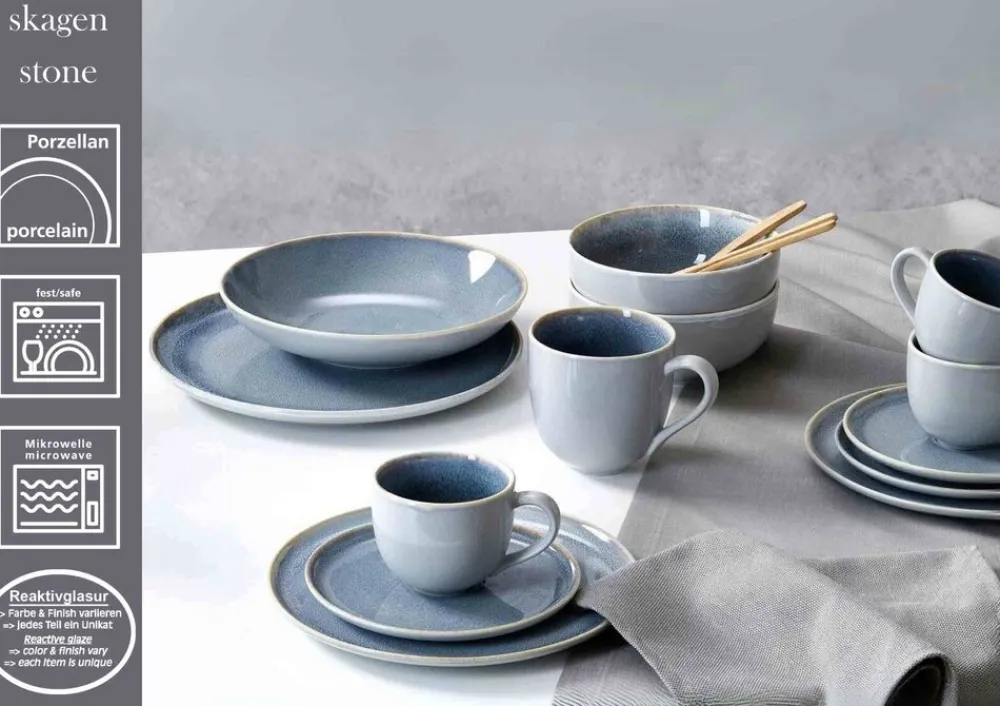 Ritzenhoff & Breker Kaffeetassen Skagen Stone 220 ml 6er Set grau