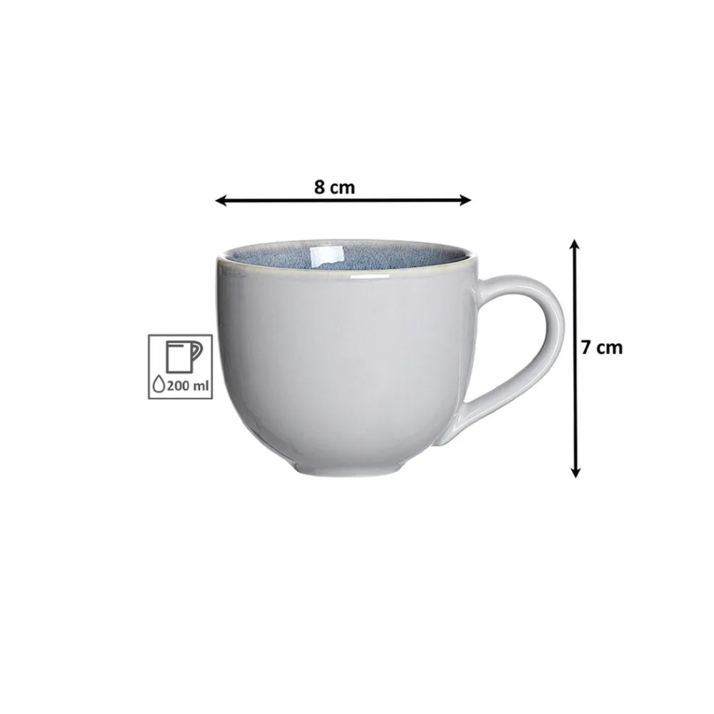 Ritzenhoff & Breker Kaffeetassen Skagen Stone 220 ml 6er Set grau