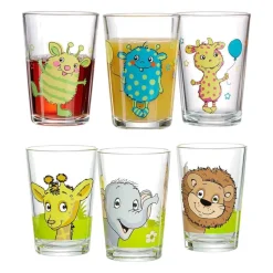 Ritzenhoff & Breker Kindergläser Monsterchen Dschungeltiere 205 ml 6er Set bunt New