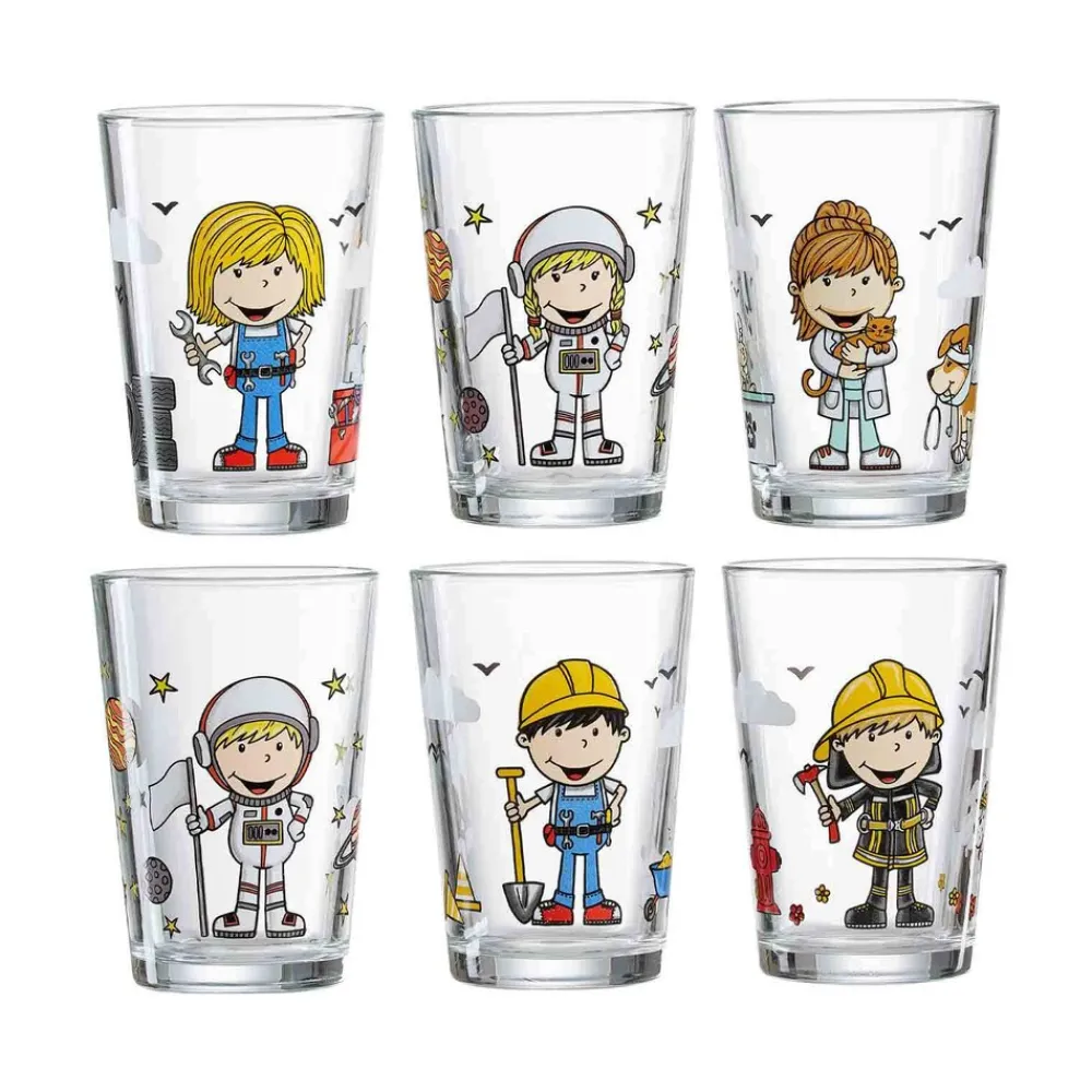 Ritzenhoff & Breker Kindergläser Berufe Jungs & Mädchen 205 ml 6er Set bunt Hot