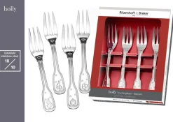 Ritzenhoff & Breker Kuchengabel-Set Holly 14,2 cm 4er Set silber Outlet