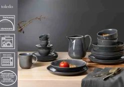 Ritzenhoff & Breker Müslischalen Toledo ø 14,5 cm 6er Set dunkelgrau Discount