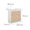 Kinderzimmerset 'Gabriella', 2-teiliges Babymöbel-Set bicolor aus Babybett ca. 70x140cm & Wickelkommode ^ Roba Hot