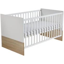 Kinderzimmerset 'Gabriella', 2-teiliges Babymöbel-Set bicolor aus Babybett ca. 70x140cm & Wickelkommode ^ Roba Hot