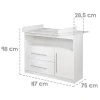 Roba Kinderzimmerset 'Maren', inkl. Kombi-Bett ca. 70 x 140 cm, Wickelkommode schmal & Schrank 3-türig, Weiß