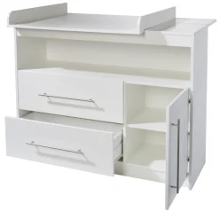 Roba Kinderzimmerset 'Maren', inkl. Kombi-Bett ca. 70 x 140 cm, Wickelkommode schmal & Schrank 3-türig, Weiß