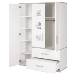 Kinderzimmerset 'Moritz', 3-teilig, mit Kinderbett ca. 70 x 140 cm, Wickelkommode & Schrank, weiß ^ Roba New