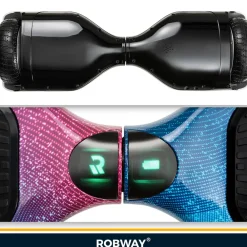 W1 Hoverboard für Erwachsene und Kinder, 6,5 Zoll, Self-Balance, Bluetooth, App, 700 Watt, LEDs (Space Blue 2.0) ^ ROBWAY Clearance