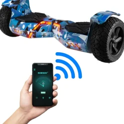 X2 Offroad-Hoverboard fürs Gelände, Erwachsene und Kinder, 8,5 Zoll, App, Bluetooth, 700 Watt (Navy Camo 2.0, Offroad) ^ ROBWAY Discount