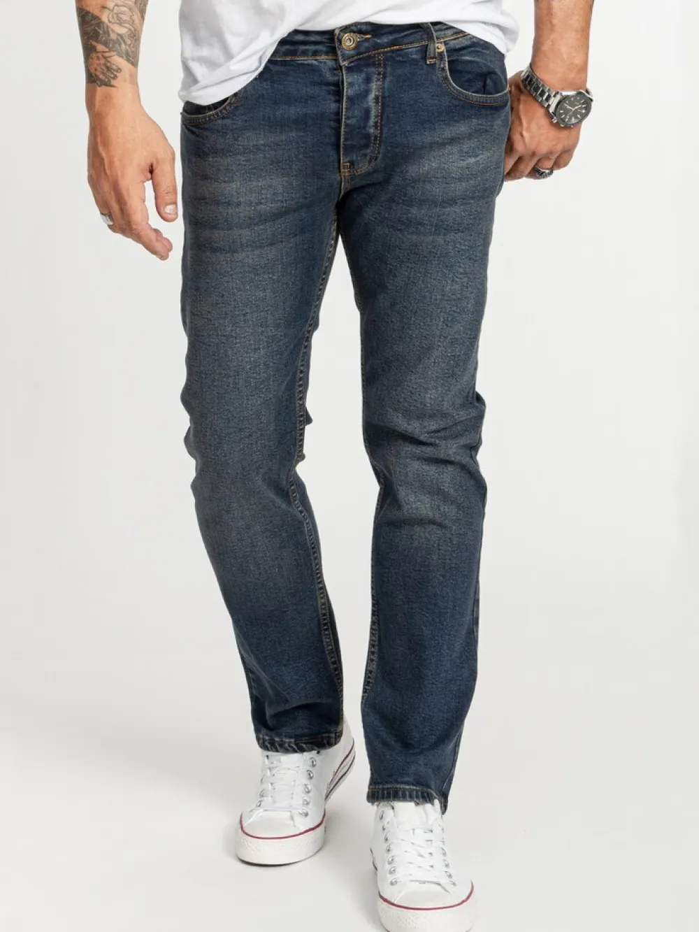 Rock Creek Jeans Regular Fit Dunkelblau Sale