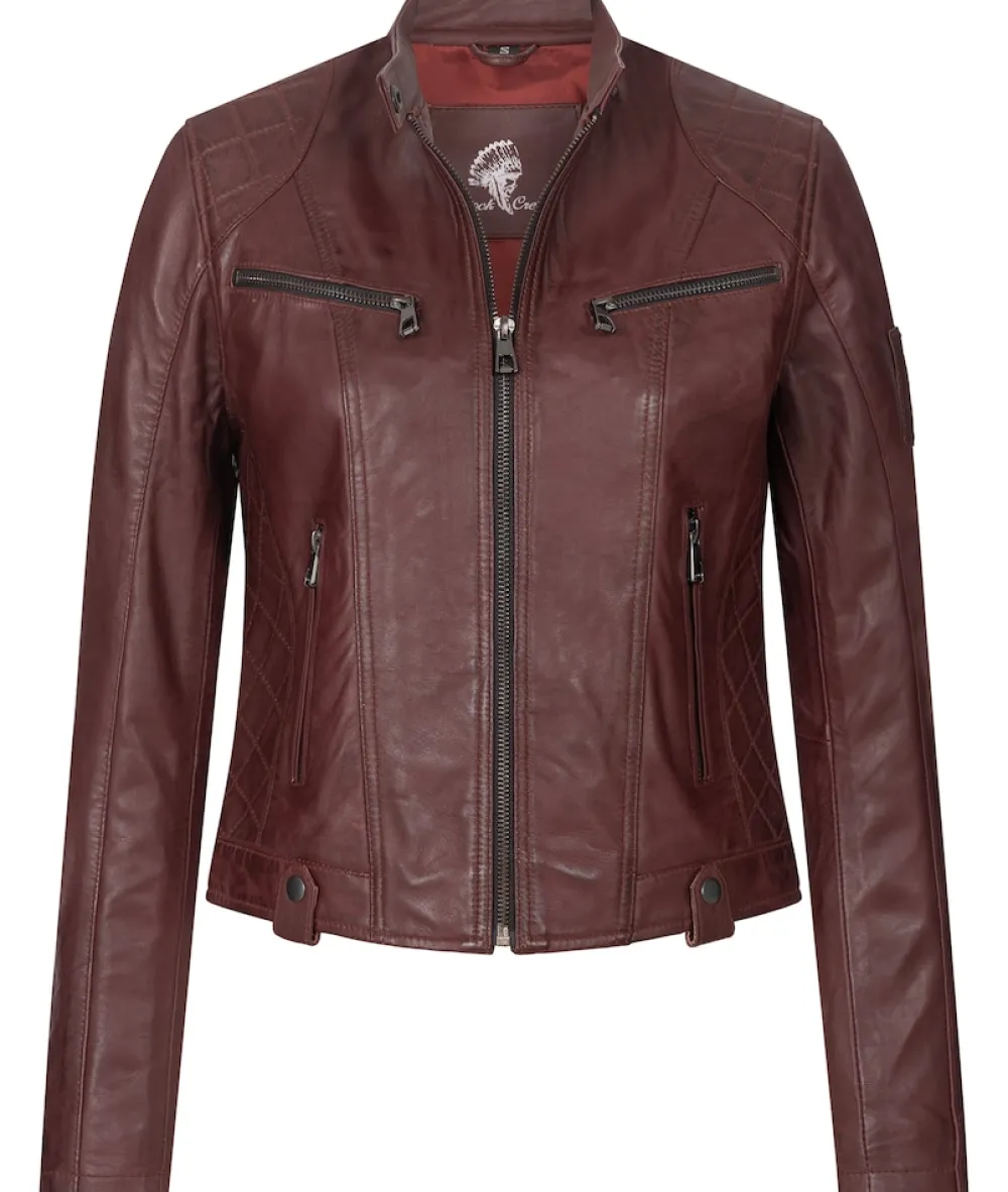 Rock Creek ederjacke Weinrot Discount