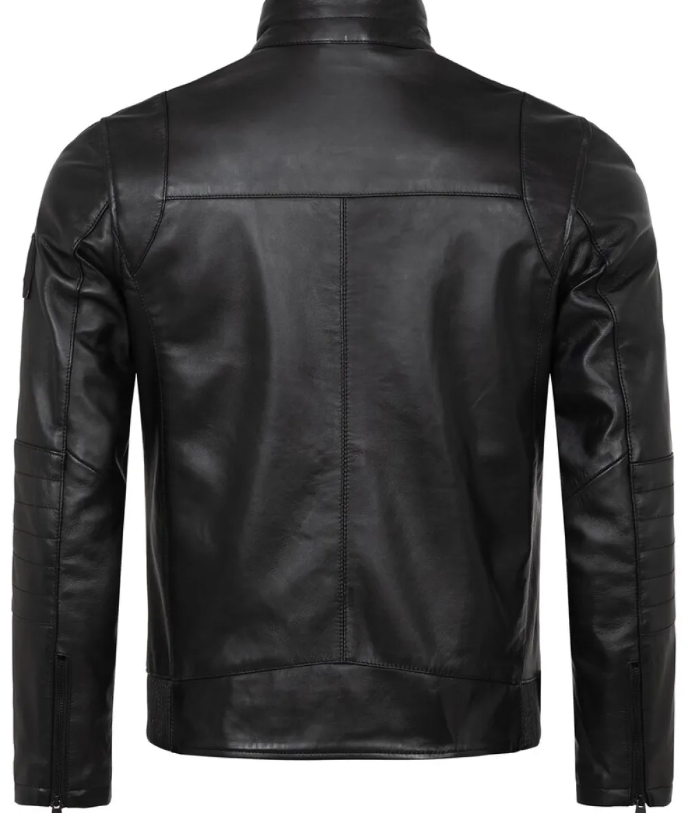 Rock Creek ederjacke Reguar Fit Schwarz Sale