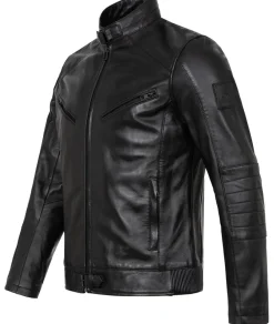 Rock Creek ederjacke Reguar Fit Schwarz Sale