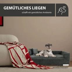 Rohrschneider Hundesofa gepolstert Cord breit Beige Hot