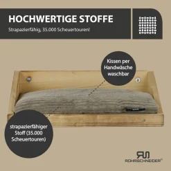 Wandmulde geflammt+ Kissen mit Füllung Cord breit taupe ^ Rohrschneider New