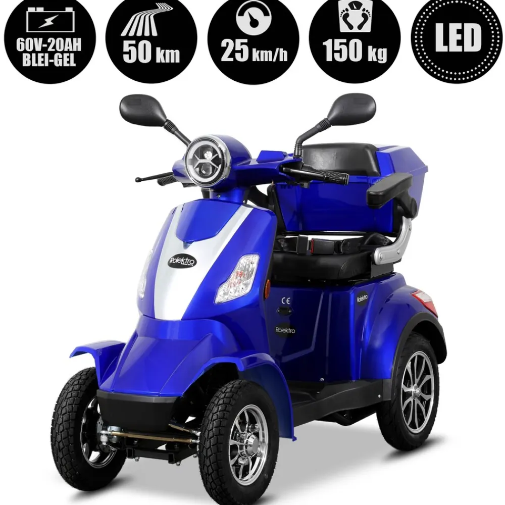 Rolektro E-Quad 25, Blau, 1000 Watt rot New