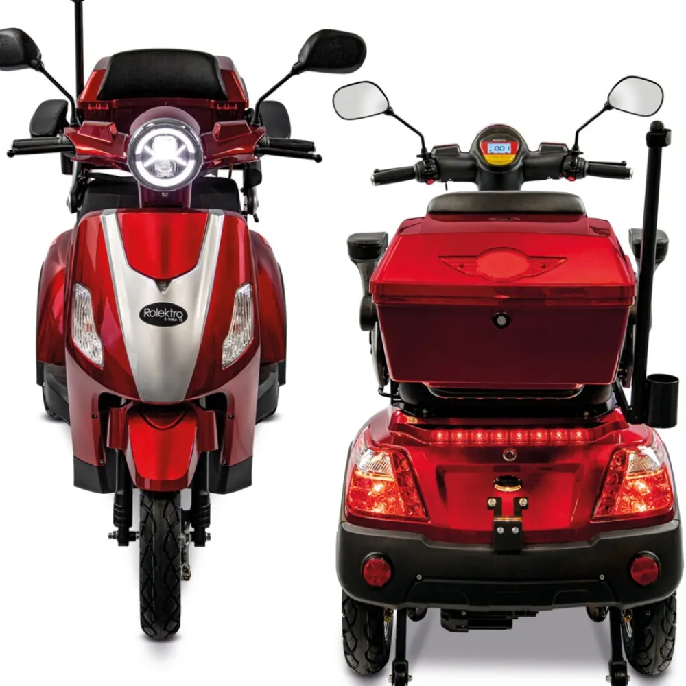 Rolektro , E-Trike 15 V.3 Lithium, Rot, 60-30AH Akku, 1000 Watt