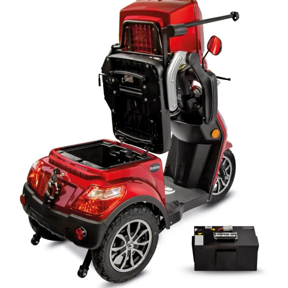 Rolektro , E-Trike 15 V.3 Lithium, Rot, 60-30AH Akku, 1000 Watt