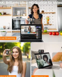 Compactline 64 Dual Screen Kompaktkamera (64 MP Digitalkamera mit 4K) ^ Rollei Sale