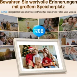 Rollei Smart Frame WiFi 108 Holzoptik Fichte Digitaler Bilderrahmen New