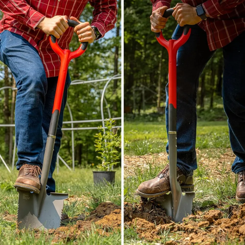 ® Radius Garden Wurzelschaufel mit Stiel Rundkopfschaufel ^ Root Slayer Outlet