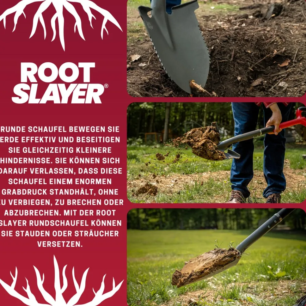 ® Radius Garden Wurzelschaufel mit Stiel Rundkopfschaufel ^ Root Slayer Outlet