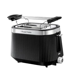 26760-56 Brontë black Toaster (2-Scheiben-Toaster, 980 Watt, 6 Bräunungsstufen, Lift & Look-Funktion, Hebefunktion, Auftau-, Aufwärm- und Stoppfunktion, Brötchenaufsatz) ^ Russell Hobbs New