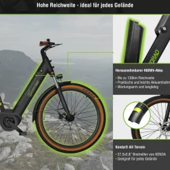 Sachsenrad E-SUV CityBike C5 Centro mit Diebstahlsicherung schwarz Clearance