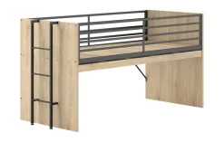 SAM halbhohes Bett mit ausziehbarem Schreibtisch, Liegeflächen 90 x 200 cm, Ausf. Eiche Melamin Dekor ^ vipack Discount