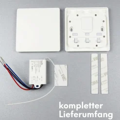 Schalter und Empfänger Funkschalter SET für LED Beleuchtung 230V Montage an der Wand Taster Drahtlos Kinetisch Batterielos ^ kalb Material für Möbel Hot