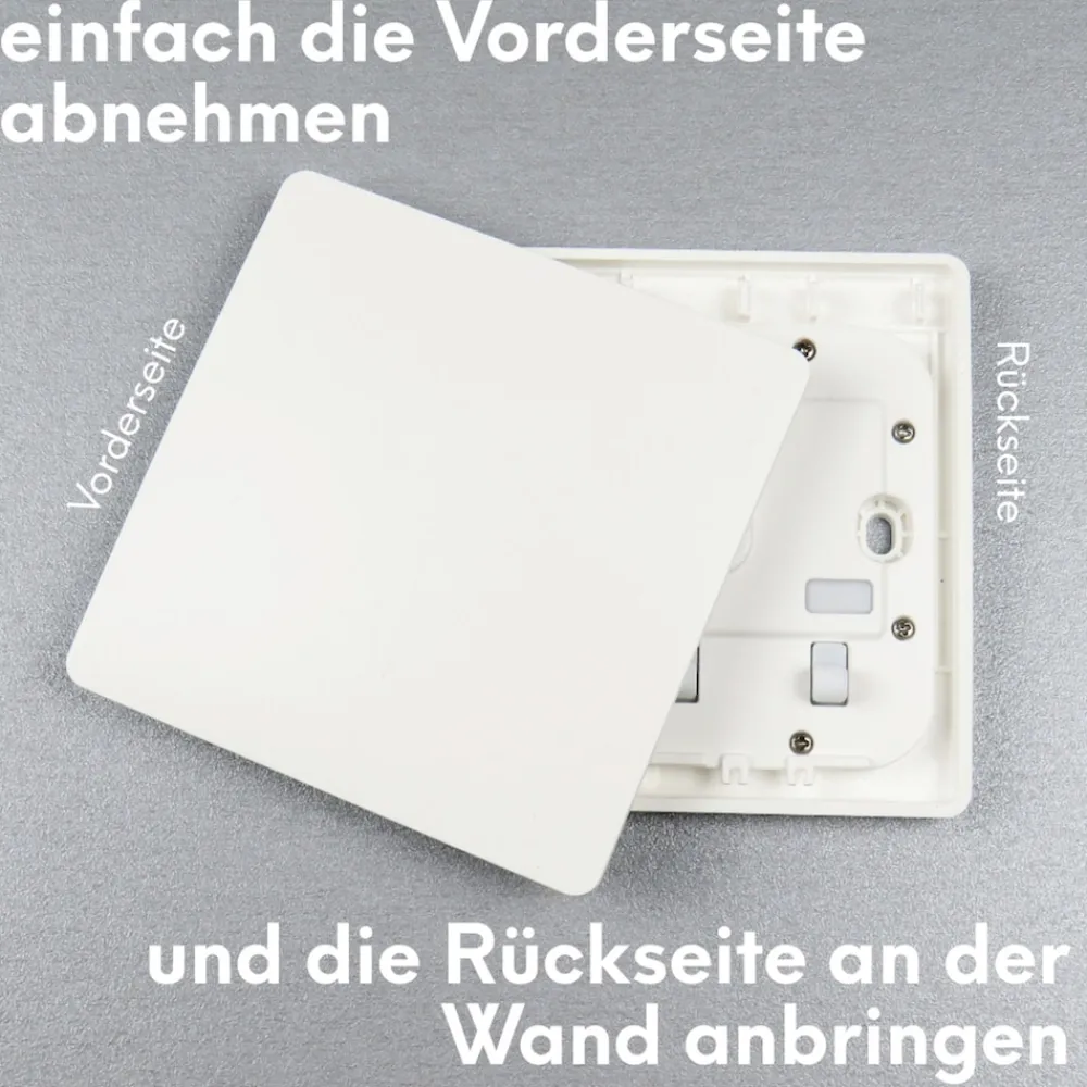 Schalter und Empfänger Funkschalter SET für LED Beleuchtung 230V Montage an der Wand Taster Drahtlos Kinetisch Batterielos ^ kalb Material für Möbel Hot