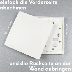 Schalter und Empfänger Funkschalter SET für LED Beleuchtung 230V Montage an der Wand Taster Drahtlos Kinetisch Batterielos ^ kalb Material für Möbel Hot