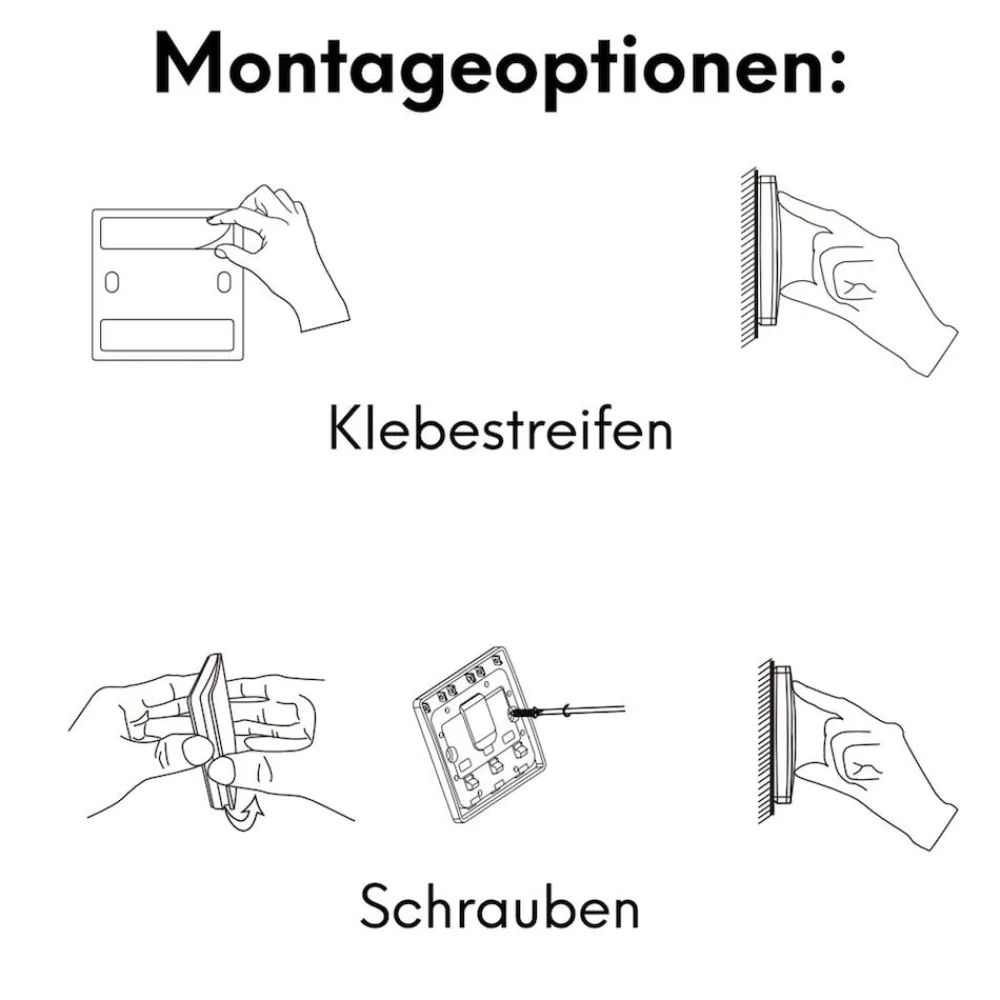 Schalter und Empfänger Funkschalter SET für LED Beleuchtung 230V Montage an der Wand Taster Drahtlos Kinetisch Batterielos ^ kalb Material für Möbel Hot