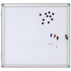 MCW Schaukasten -Q51, Magnettafel Whiteboard Memoboard Pinnwand, Aluminium abschließbar inkl. Zubehör 65x68x7cm Discount