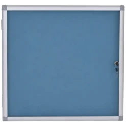 Schaukasten -Q51, Memoboard Pinnwand mit Filzoberfläche, Aluminium abschließbar inkl. Zubehör 65x68x7cm ~ blau ^ MCW Discount