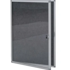 MCW Schaukasten -Q51, Memoboard Pinnwand mit Filzoberfläche, Aluminium abschließbar inkl. Zubehör 95x68x7cm ~ grau Online