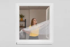 Schellenberg Fliegengitter für Fenster, 130 x 150 cm, weiß Hot