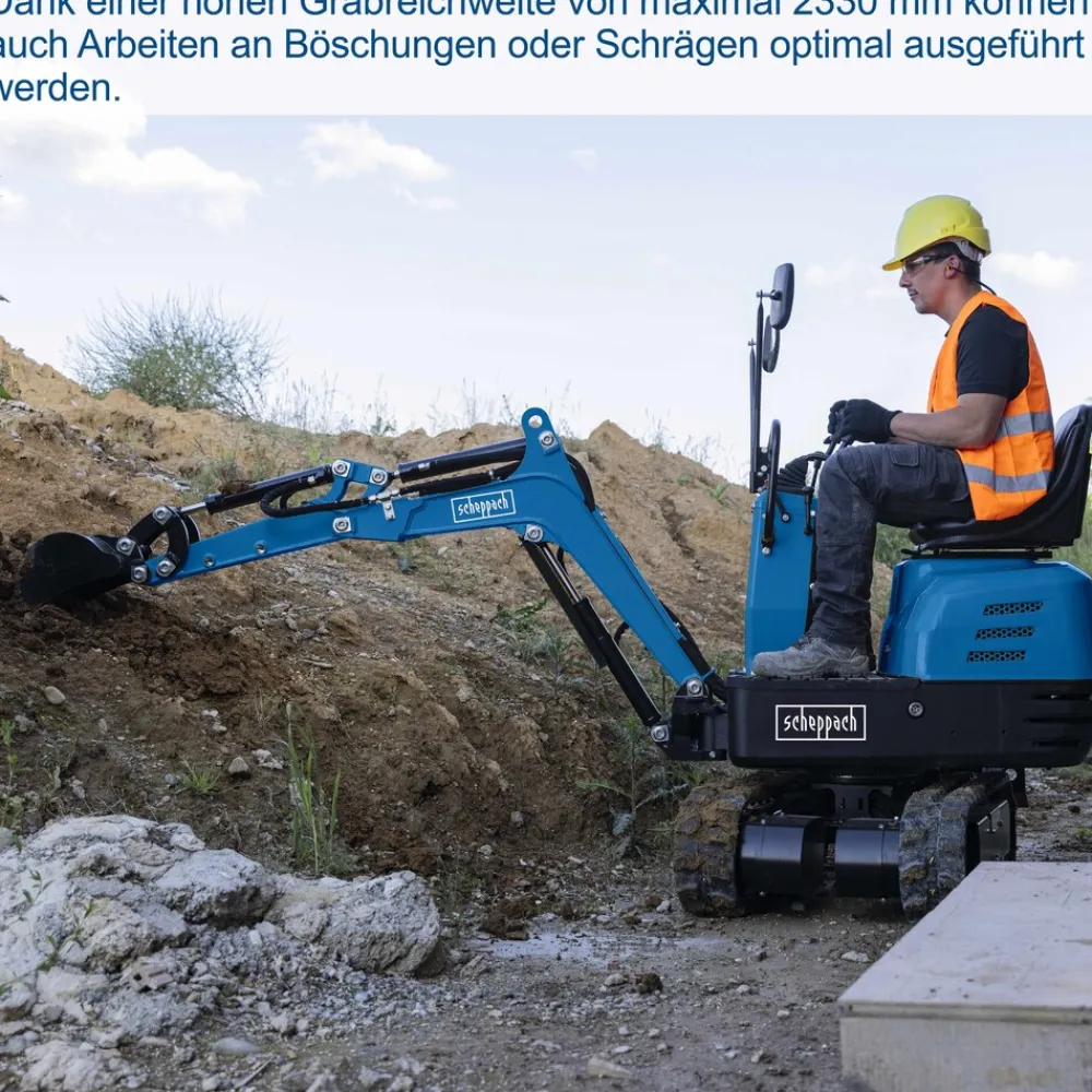 Mini-Bagger EXC815 inkl. umfangreichen Zubehör ^ Scheppach Discount