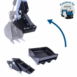 Mini-Bagger EXC815 inkl. umfangreichen Zubehör ^ Scheppach Discount