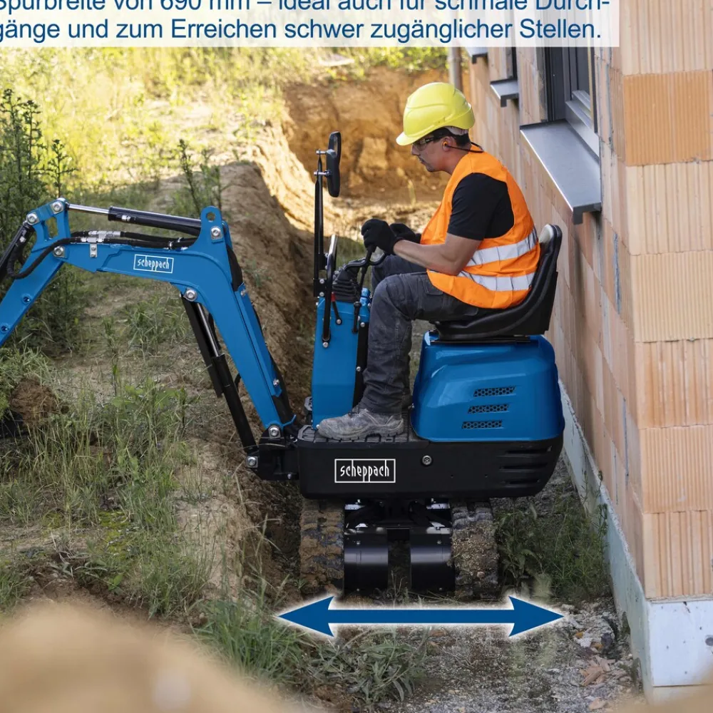 Mini-Bagger EXC815 inkl. umfangreichen Zubehör ^ Scheppach Discount
